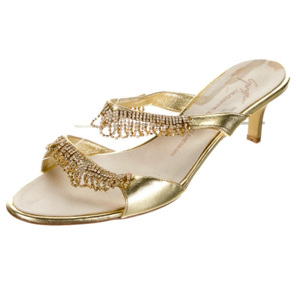 Giuseppe Zanotti Gold Embellished Mules